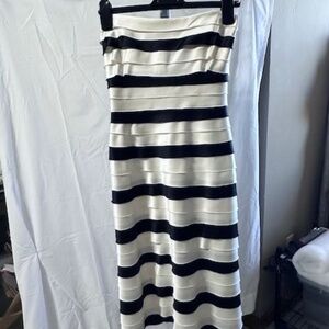 Elegant Black and White Strapless Dress